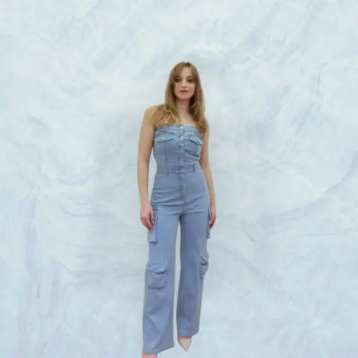  Combinaison bustier JEANS              H8128