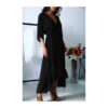 ROBE NOIR PLISSEE TRAPEZE COL V - Image 4