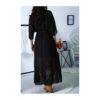 ROBE NOIR PLISSEE TRAPEZE COL V - Image 3