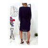 SUBLIME ROBE TUNIQUE KIMONO MARINE, TRES AMPLE AVEC CEINTURE ET JOLI ACCESSOIRES AU COL - Image 3